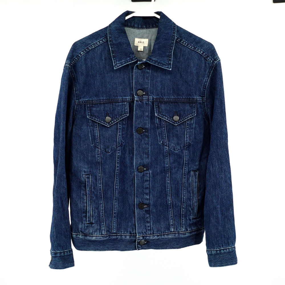 Able Denim Jean Jacket SZ M Trucker Classic Western Cowgirl Iconic Utility